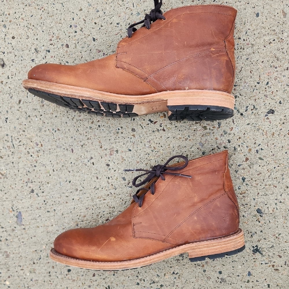 Frye Chestnut Brown Leather Chukka Boots 10 D - Picture 6 of 10
